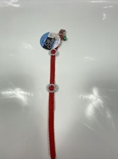 Tiny Pet Products Adjustable Cat Collar w/Bell  Rhinestones 12" Long Red