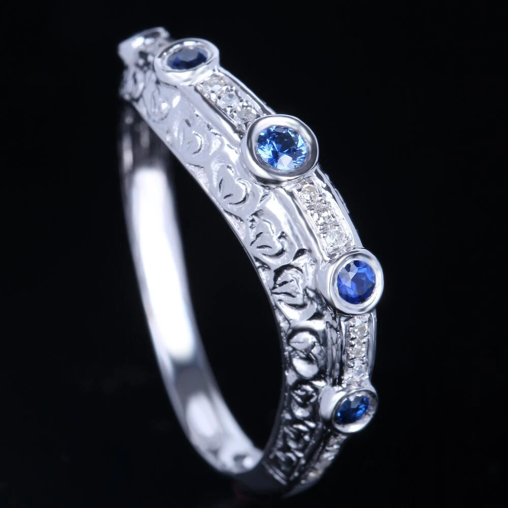 Silver sapphire eternity ring online