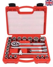 22Pcs Spanner Socket Ratchet Wrench Set 1/2" Drive Car Repair Tool Kit with Case