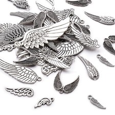 100 g Antique Silver Tibetan Alloy Wing Pendants 24 56x9 21x1 2mm about 30 35pcs