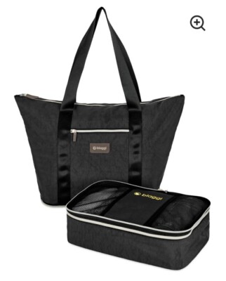 Biaggi Zipsak Boost! Tote Black Microfold Carry-On Expands to 15''x12''x8'' NEW