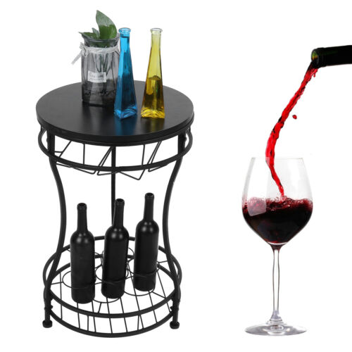 Freestanding Floor Wine Rack Table Bar with Bottle Holder Storage Shelves Home - Picture 5 of 12
