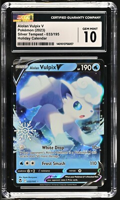 CGC Graded 10 Alolan Vulpix V 033/195 SilverTempest Pokemon