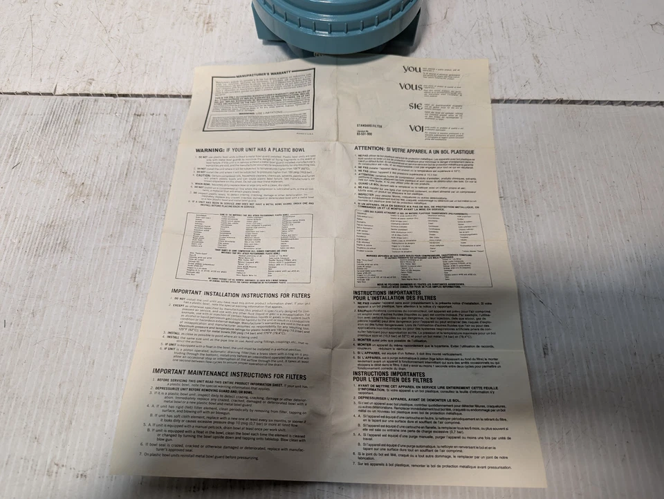 Wilkerson F30-08-000 L93 Pneumatic Filter, 2 In Box, Manual incl. - Image 3 of 4