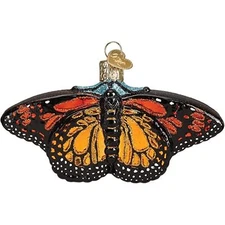 Old World Christmas Glass Blown Ornament, Monarch Butterfly (With OWC Gift Box)