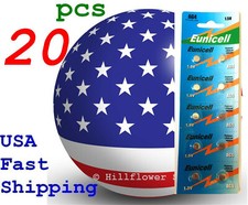 20 pcs AG4 LR66 SR626 G4 377A 177 Card 1.5V 0 Hg Alkaline Battery