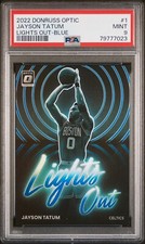 2022-23 Donruss Optic Lights Out Blue #1 Jayson Tatum /49 PSA 9