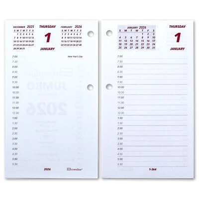 2026 Brownline C2R Jumbo Calendar Pad Refill, 17 Style, 6 x 3-1/2"