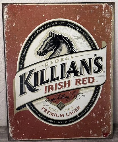 Killian's Irish Red Weathered Logo Vintage Tin Sign Metal Poster 16" X 12.5"