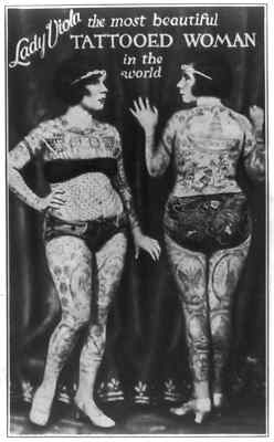8'' x 10'' Photo Lady Viola,Most Beautiful Tattooed Woman in The World