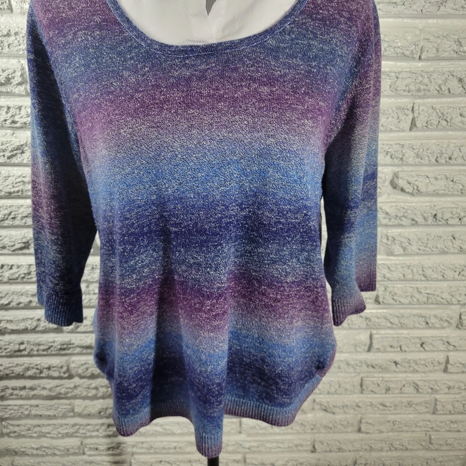 Suéter Kim Rogers Mujer Extra Grande Azul Púrpura Cuello Suave Cómodo Informal Foto 4 de 4