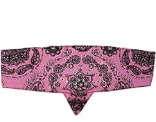 Pink Henna Rhinestones Paisley Chop Top Bandanna Head Wrap Sweatband Headband