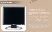 Dell 1704FPTT LCD Monitor - 17" MINT, ORIGINAL BOX, PACKAGING