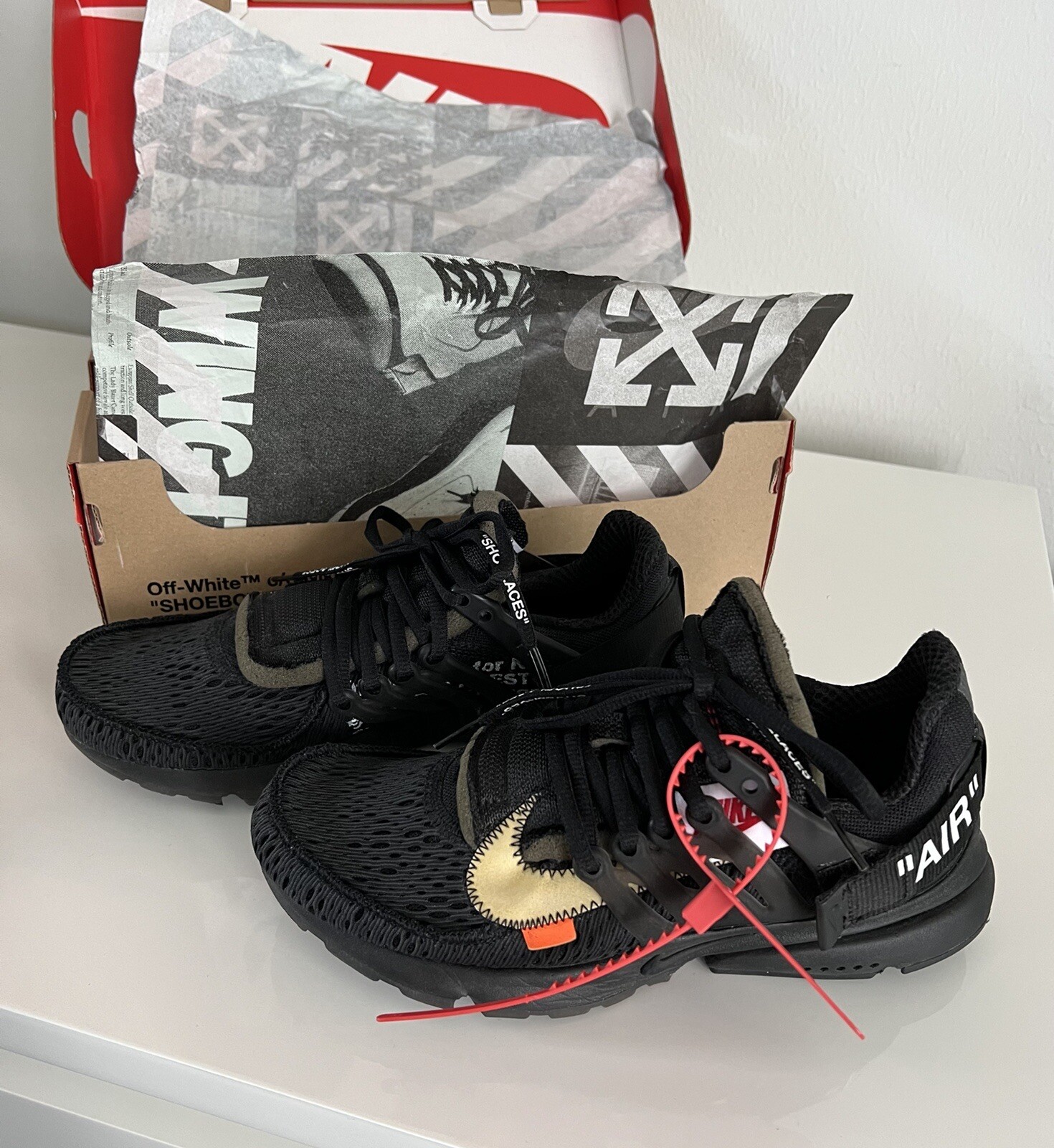 OFF WHITE X NIKE Taglia 6 Nike Air Presto x BIANCO SPORCO 2018 nere indossate una volta!!!!