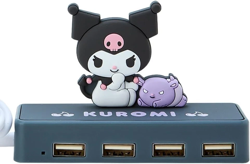 Sanrio. Slim USB Hub. Kuromi .Port 4. 6 x 9.5 x 3cm. Character. 327484 - Image 3 of 3