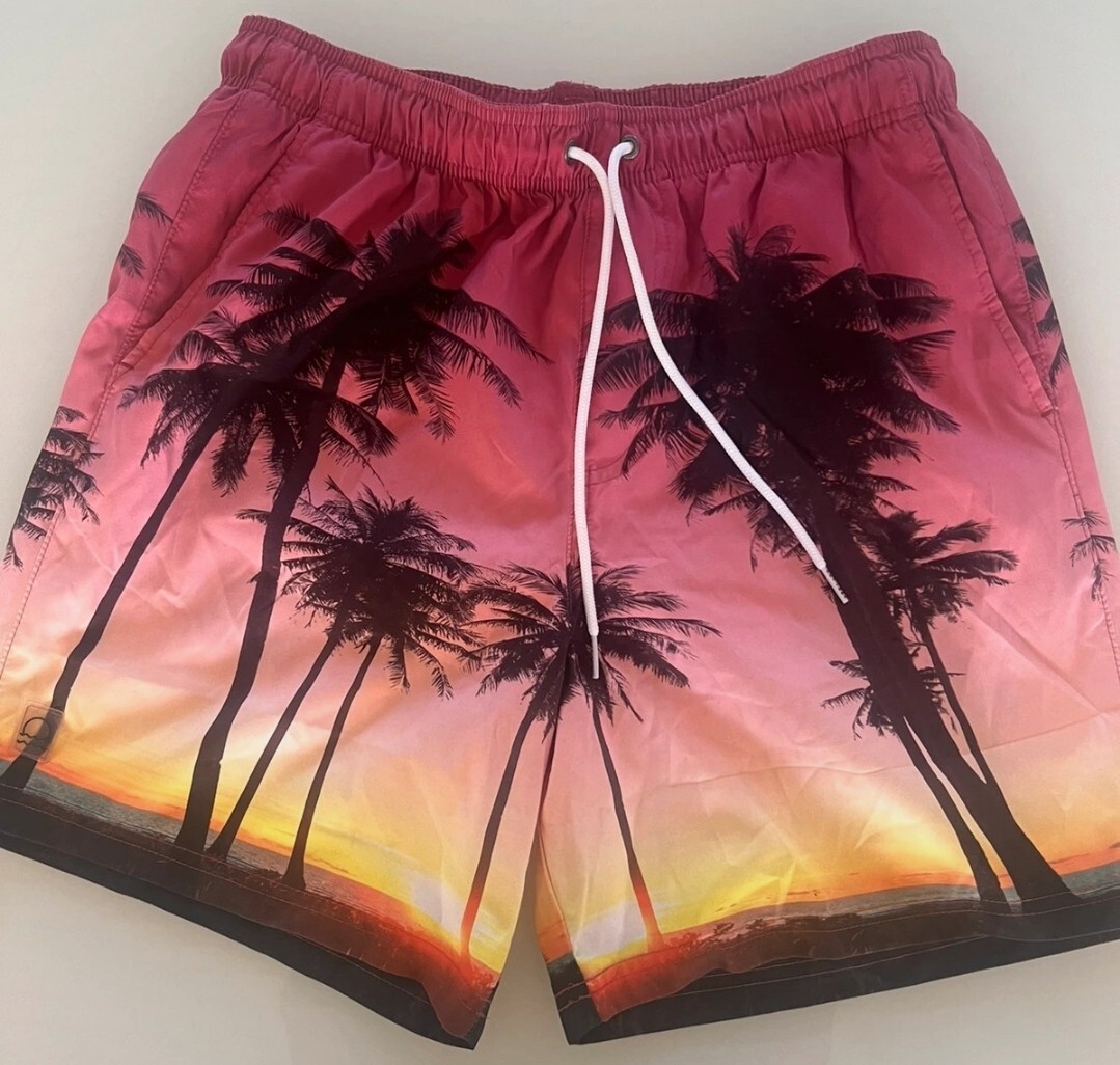 Marks & Spencer Mens Elasticated Swim Shorts Sun Smart Quick Dry Sunset Size Med image 5