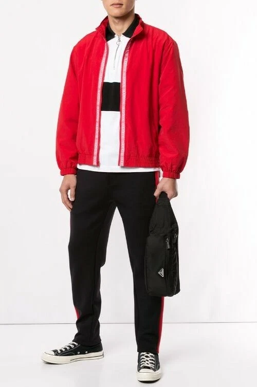 Men's Supreme Red Classic Logo Taping Track Jacket Size XL SS18