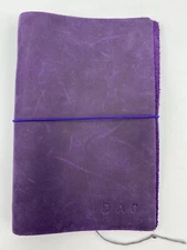 D A C Purple 8.5 X 6 Soft Leather Travelers Notebook With 2 Elastics Field Notes
