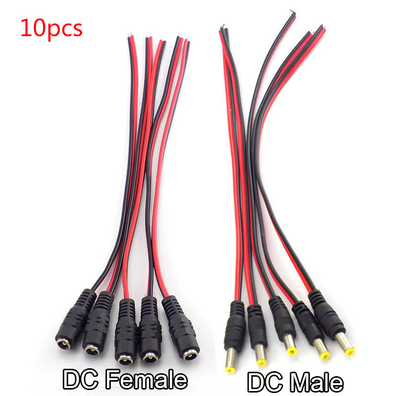Security Camera Cables 18-Pair DC Power Pigtail Cable Set - 2.1x5.5mm ...