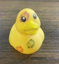 Yellow Rubber Duck 2" Floral Hawaiian Spa Bath Toy Jeep