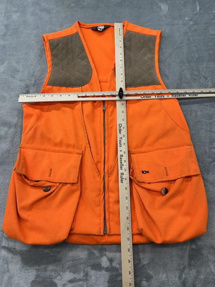 10X Parche de Cuero para el Hombro Naranja Chaleco de Tiro Bolsillos Cálido De Colección Talla Única Foto 3 de 4