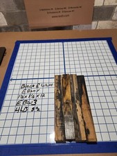 4 Pack, Black and White Ebony Wood turning blanks 1 1/2"x 1-1/2"x 12" EBW3
