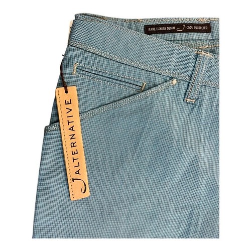 Pantalón JACOB COHEN EXCLUSIVE FABRIC J658 hombre algodón turquesa azul cuadros ¡NUEVO! - Imagen 6 de 14