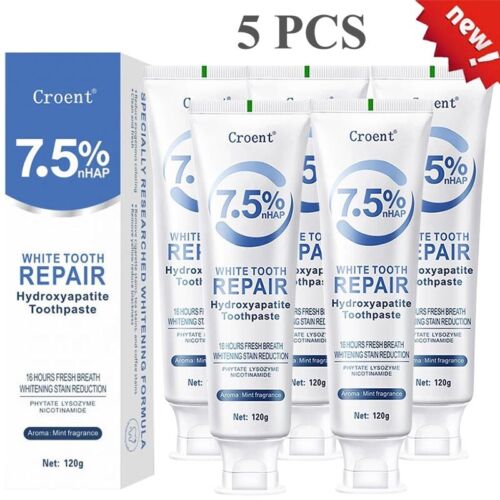 5x 7.5% Hydroxyapatite Toothpaste Remove Yellow Tooth Stains For Sensitive Teeth - Picture 17 of 30
