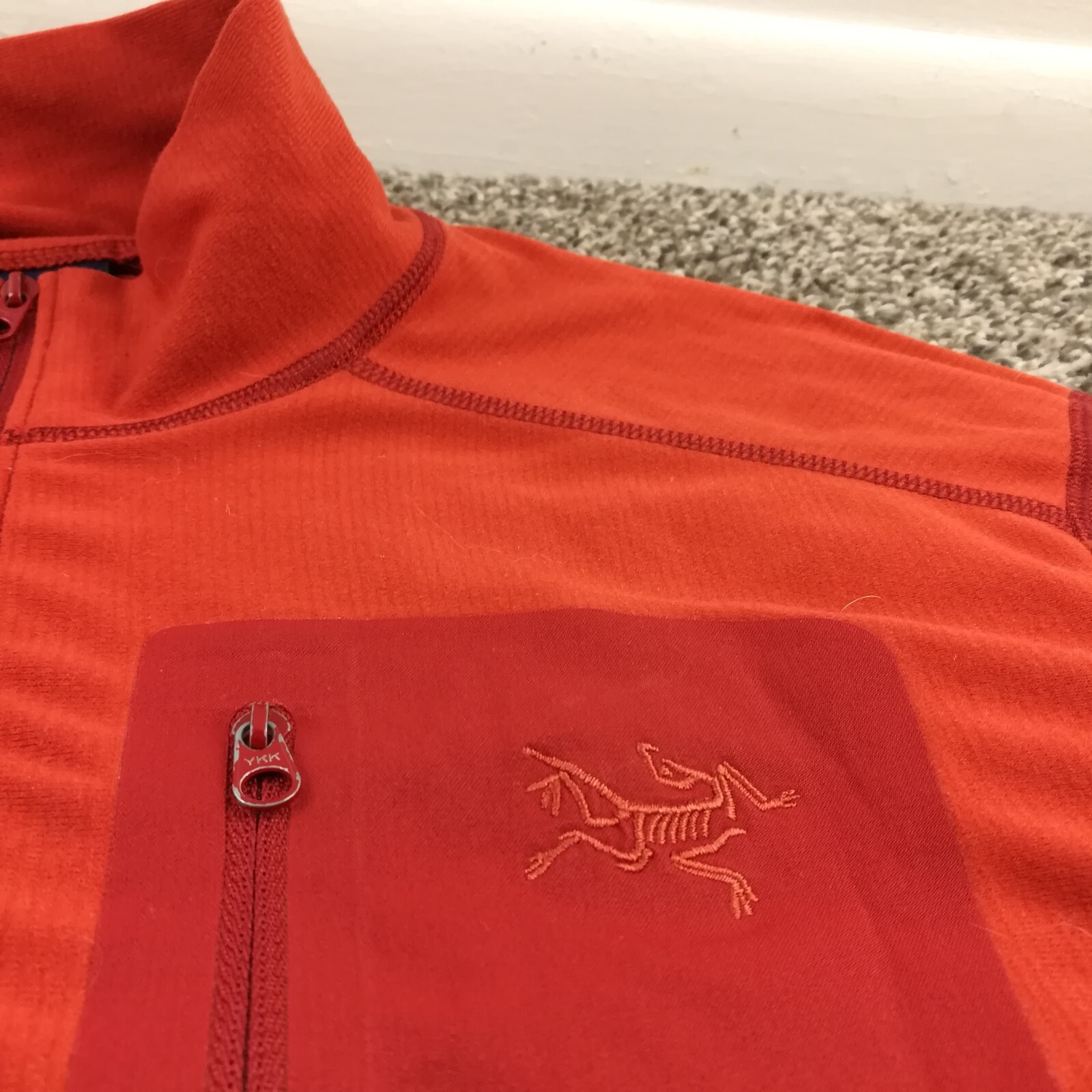 ARC'TERYX Giacca Pullover Vintage Arcteryx 1 4 Zip Uomo Small Rho LT Zip Collo Arancione