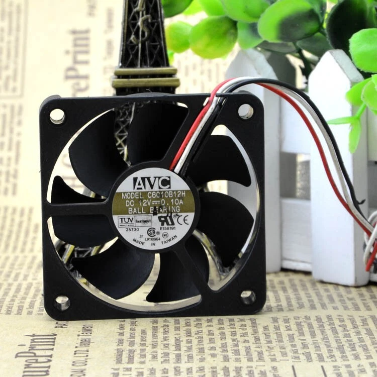 AVC C6010B12H 6010 12V 0.10A 6CM 3pin Cooling Fan - Image 3 of 4