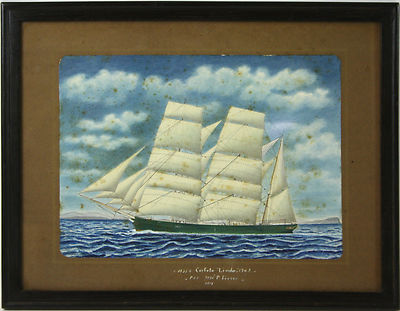 JOSÉ P. FERRER. LA CORVETTE LINDA. AQUARELL AUF PAPIER. SPANIEN. 1918