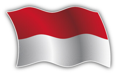 Monaco Wavy Flag Car Bumper Sticker Decal