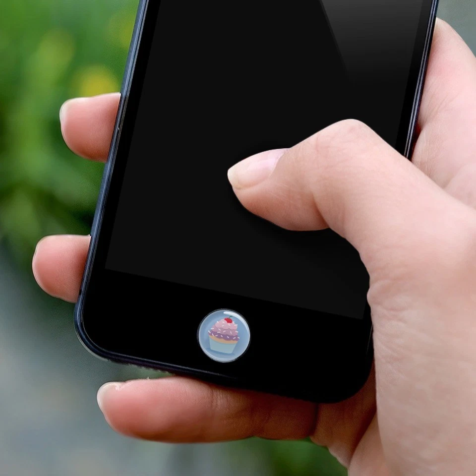 Cute Cupcake Vanilla Cherry with Sprinkles Home Button Stickers Fit Apple iPhone - Image 3 of 3