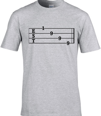 Guitar Tab Birthday Herren T-Shirt Established 1999 19. Geburtstag Rock Metal Musik
