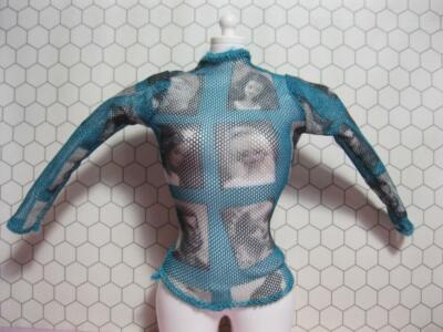 Hollywood Nails Barbie Doll CLOTHES-GREEN Photo Graphic LS Body Suit TOP SHIRT