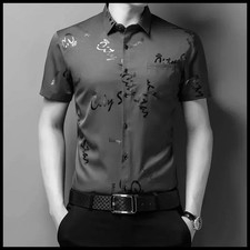 Men's Casual Short Sleeve Shirt Wrinkle Resistant Easy Care Button Down Top
