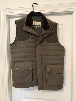 Barbour Mens Bradford Vest Large - Quilted With Corduroy Collar