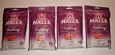 HALLS Throat Soothing COOL BERRY Cough Drops 4 Bags 100 Total Drops EXP 10/2026