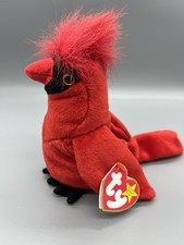 TY Beanie Baby Mac The Red Cardinal Bird DOB 6-10-1998 Stuffed Animal Toy 1999