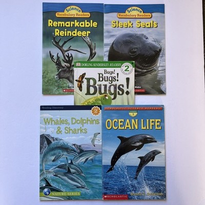 Set of 5 Beginning Reader Childrens Books Nature Animals Bugs Paperback