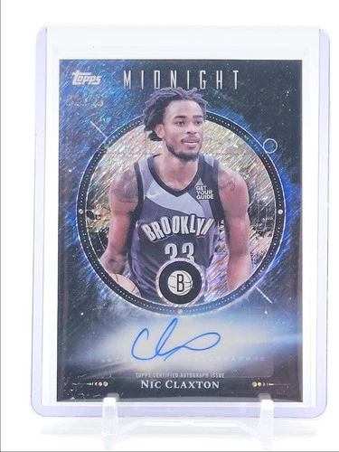 NIC CLAXTON 2025-26 TOPPS MIDNIGHT OIL MARKS MIDNIGHT NETS AUTO /12 Q3668