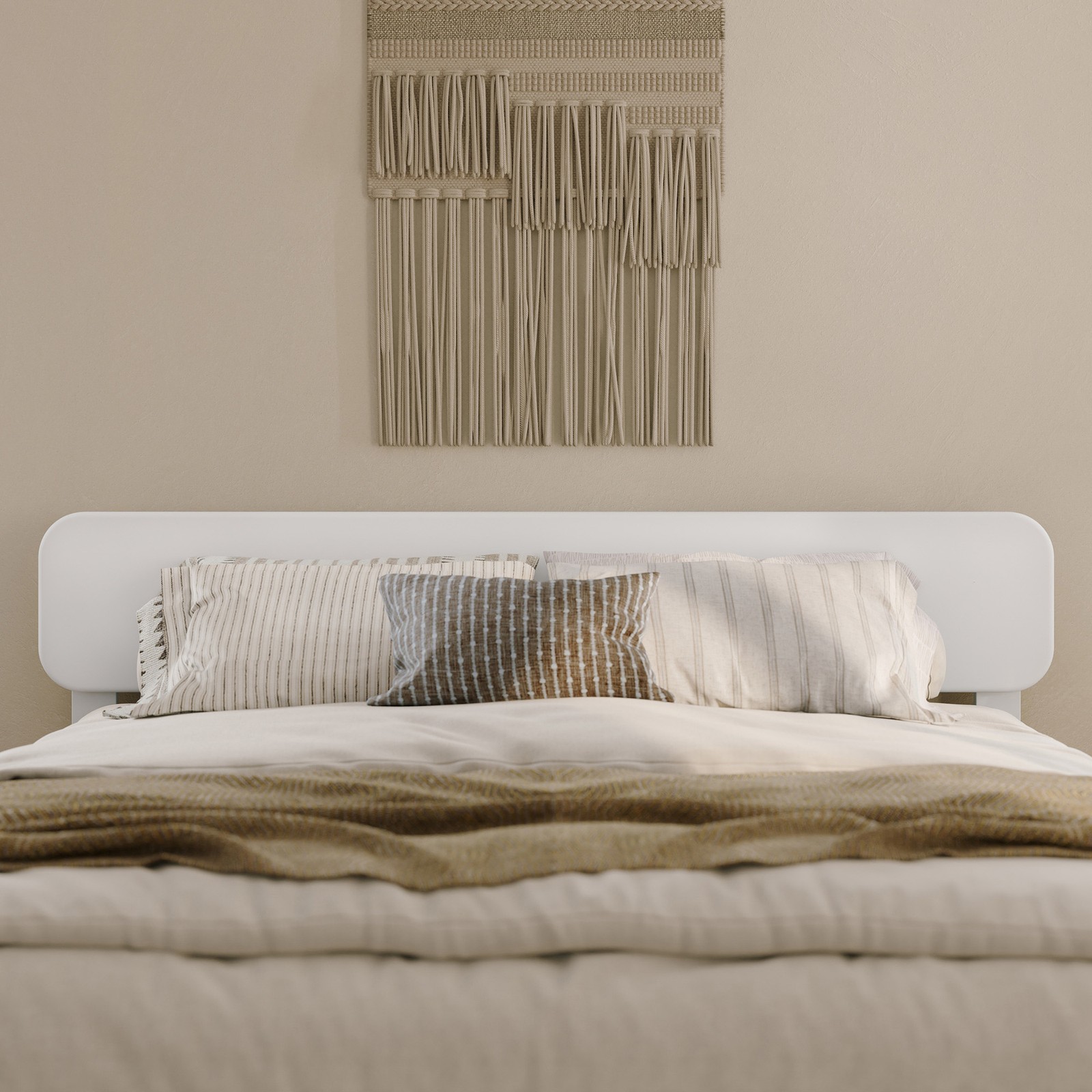 Florence Queen Solid Wood Headboard in White