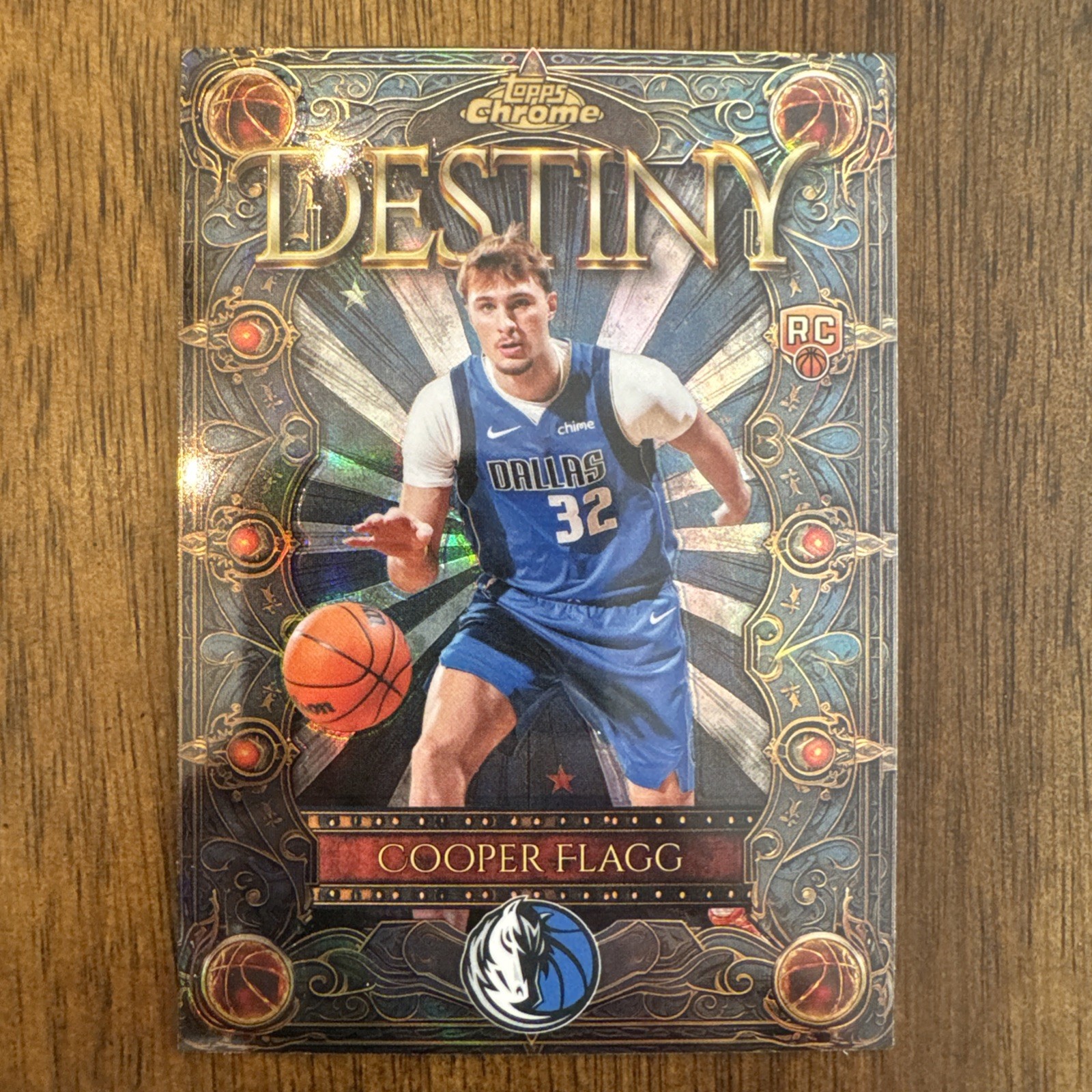 Cooper Flagg RC 2025 Topps Chrome Destiny Refractor D-1 Dallas Mavericks Rookie
