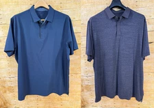 CHAMPION C9 GOLF POLO 3 SNAPS MEN'S 2XL NAVY BLUE OR BLUE BLACK STRIPE ⛳EUC⛳