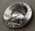 🟅 UNC 1964 90% Silver Wash. 25¢ - 62-Year-Old Coin FREE SHIP