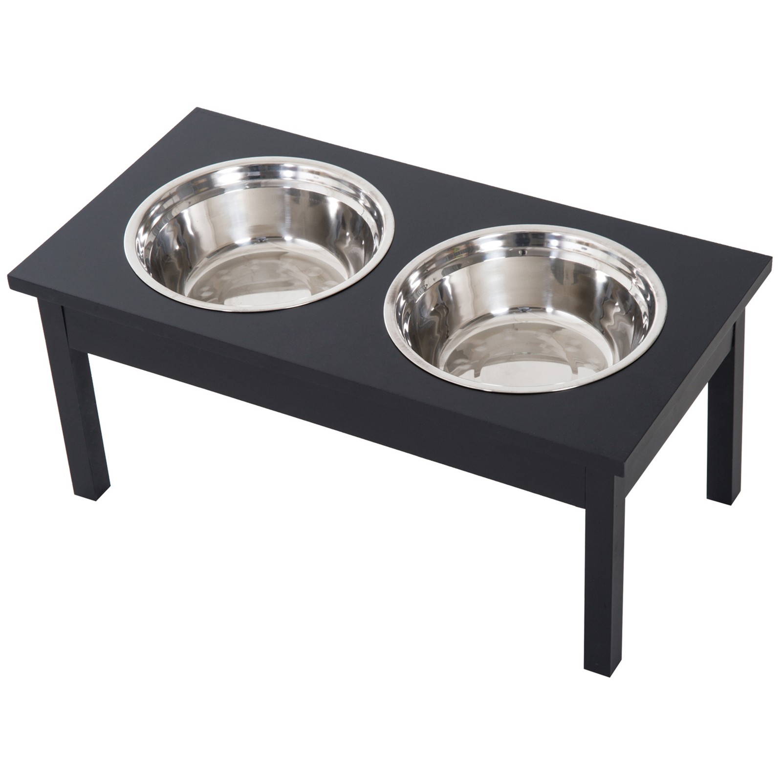 & Water Bowls Stand Black