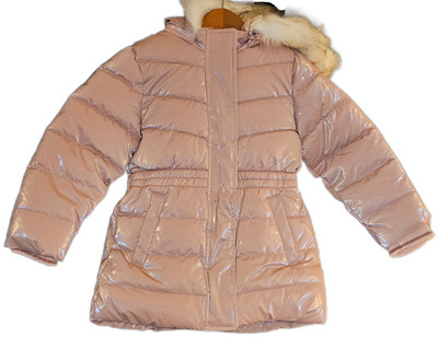 Girl's Puffer Jacket Size 4T - Wind Resistant Removable Faux Fur Hood - NEW