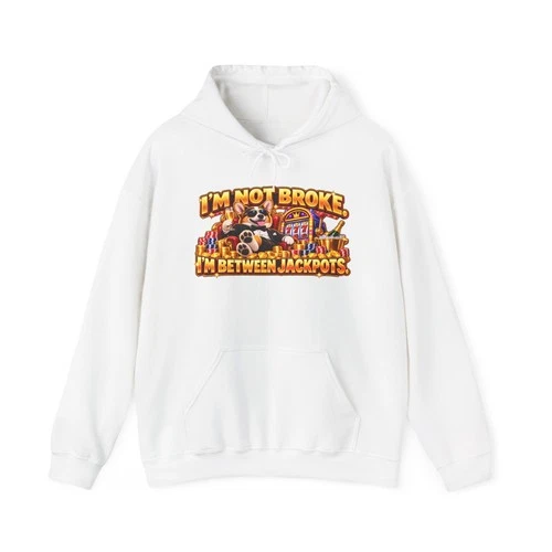I'm not broke. I'm between jackpots. Funny Slots Heavy Blend™ Hooded Sweatshirt - product listing photo