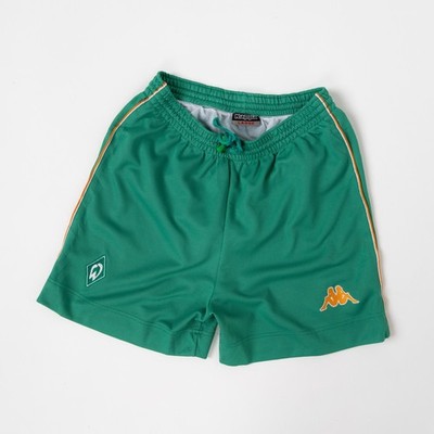 Kappa x FC Werder Bremen Vintage grün Fußball Soccer Shorts Mesh gefüttert...