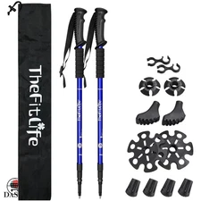 Ultralight Nordic Walking Trekking Poles with Quick Lock & Anti-Shock, 51.2 in